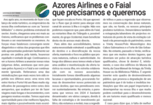 Azores Airlines e o Faial que precisamos e queremos