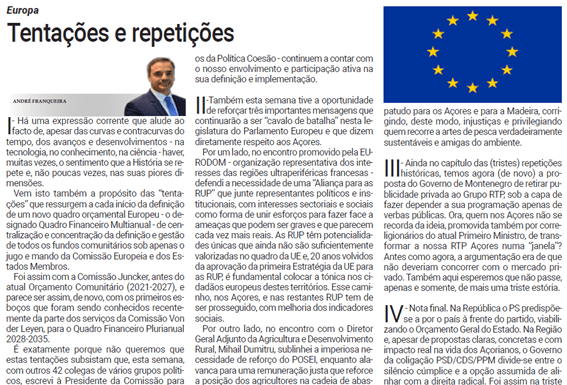 Europa | Tentações e repetições