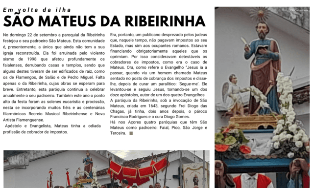 Em Volta da Ilha | São Mateus da Ribeirinha
