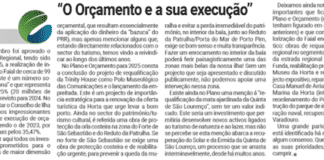 “O Orçamento e a sua execução”