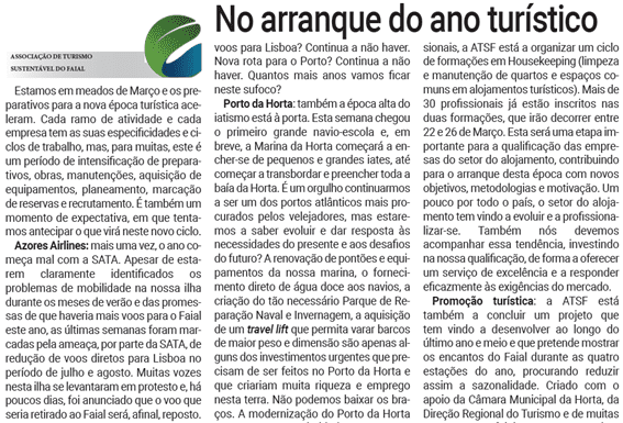 No arranque do ano turístico