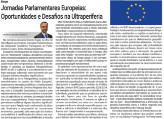 Europa | Jornadas Parlamentares Europeias: Oportunidades e Desafios na Ultraperiferia