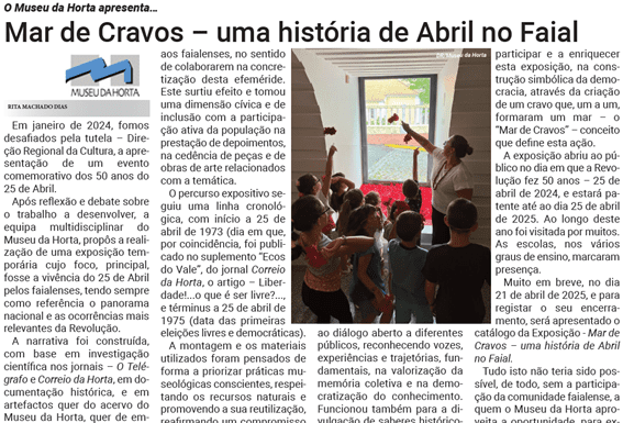 O Museu da Horta apresenta… Mar de Cravos – uma história de Abril no Faial 12:12 (há 3 horas) para Tribuna A polivalência impera!