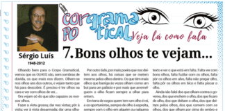 Corpo Gramatical | 7.º Bons olhos te vejam…