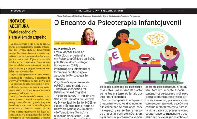 Página da Responsabilidade da Delegação Regional dos Açores da Ordem dos Psicólogos Portugueses