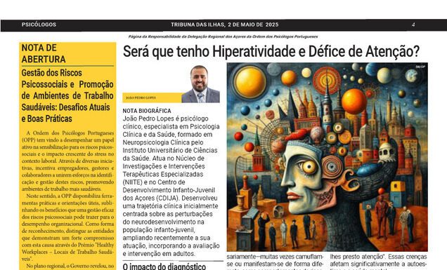 Página da Responsabilidade da Delegação Regional dos Açores da Ordem dos Psicólogos Portugueses
