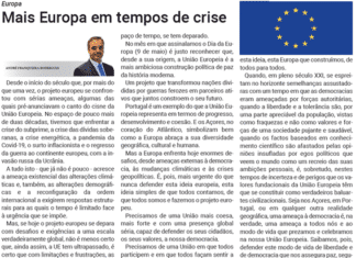 Europa | Mais Europa em tempos de crise