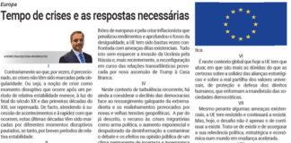Europa | Tempo de crises e as respostas necessárias
