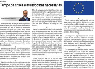Europa | Tempo de crises e as respostas necessárias