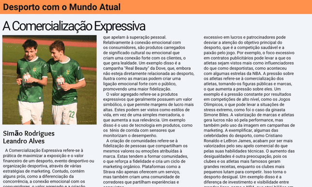 Textos da Responsabilidade da Turma do 11.º H do Curso Técnico de Desporto da Escola Secundária Manuel de Arriaga
