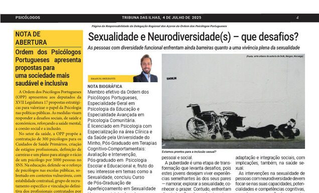 Página da Responsabilidade da Delegação Regional dos Açores da Ordem dos Psicólogos Portugueses