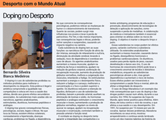 Textos da Responsabilidade da Turma do 11.º H do Curso Técnico de Desporto da Escola Secundária Manuel de Arriaga