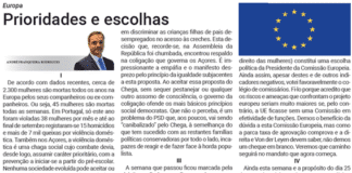Europa | Prioridades e escolhas