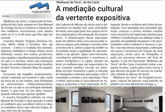 “Mulheres da Terra”, de Rui Caria | A mediação cultural da vertente expositiva