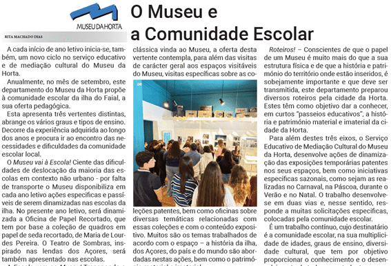 O Museu e a Comunidade Escolar