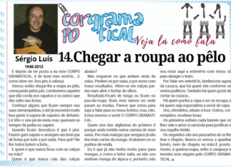 Corpo Gramatical | 14.º Chegar a roupa ao pêlo