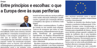Europa | Entre princípios e escolhas: o que a Europa deve às suas periferias