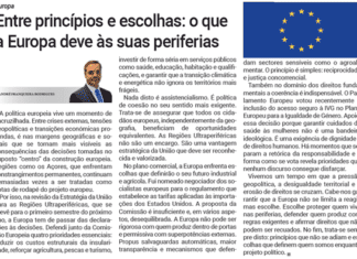 Europa | Entre princípios e escolhas: o que a Europa deve às suas periferias