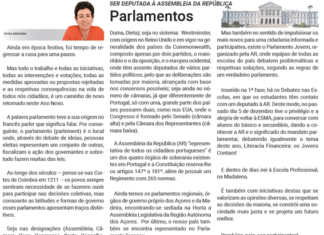 Ser Deputada À Assembleia da República | Parlamentos