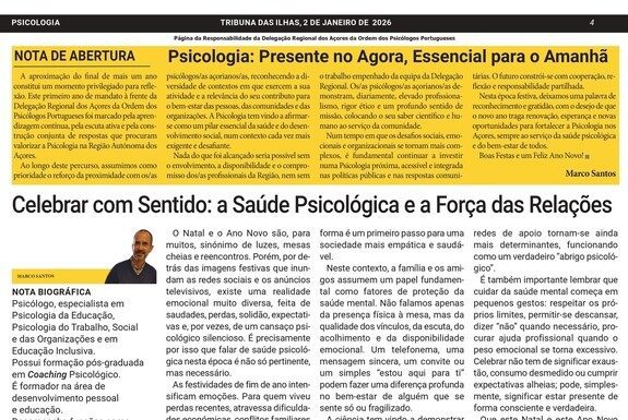 Página da Responsabilidade da Delegação Regional dos Açores da Ordem dos Psicólogos Portugueses