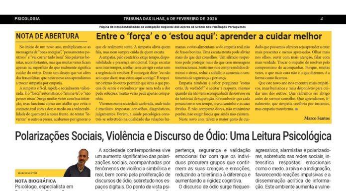 Página da Responsabilidade da Delegação Regional dos Açores da Ordem dos Psicólogos Portugueses