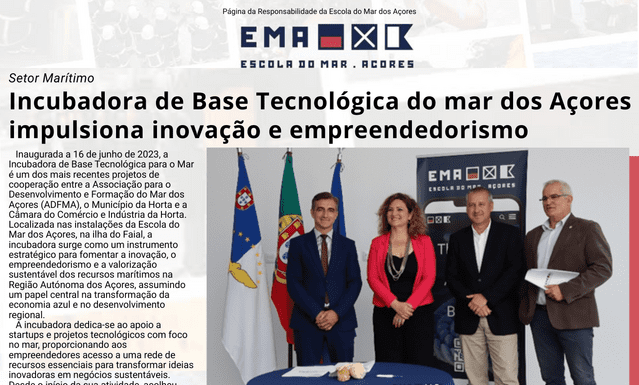 Página da Responsabilidade da Escola do Mar dos Açores