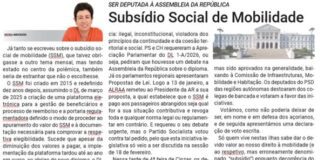 SER DEPUTADA À ASSEMBLEIA DA REPÚBLICA – Subsídio Social de Mobilidade