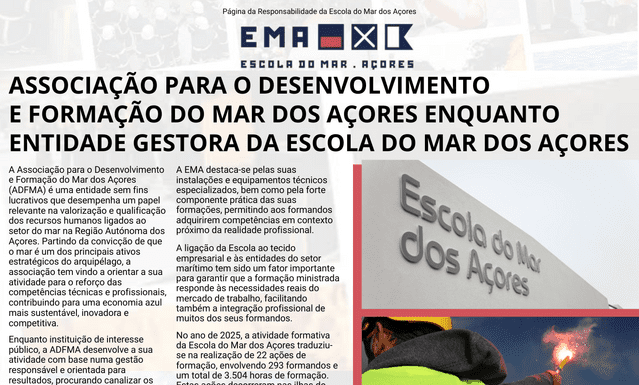 Página da Responsabilidade da Escola do Mar dos Açores