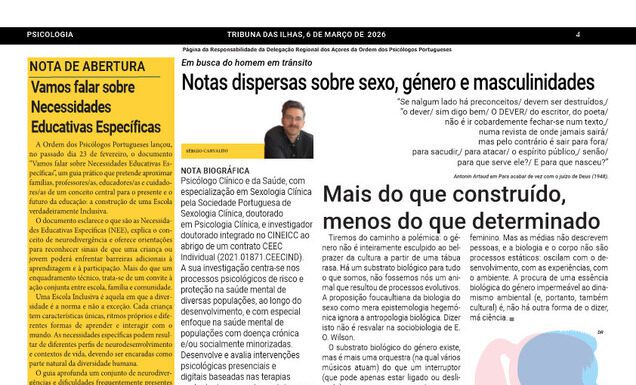 Página da Responsabilidade da Delegação Regional dos Açores da Ordem dos Psicólogos Portugueses