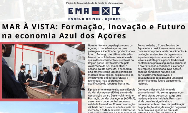 Página da Responsabilidade da Escola do Mar dos Açores