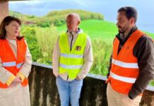 Berta Cabral visitou obras da Variante à cidade da Horta