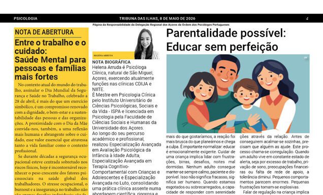 Página da Responsabilidade da Delegação Regional dos Açores da Ordem dos Psicólogos Portugueses
