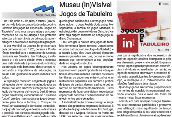 Museu (In)Visível Jogos de Tabuleiro