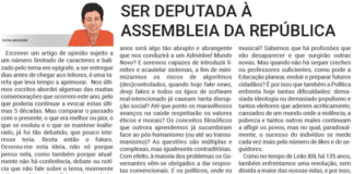 SER DEPUTADA À ASSEMBLEIA DA REPÚBLICA