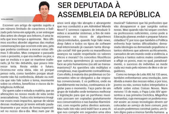 SER DEPUTADA À ASSEMBLEIA DA REPÚBLICA