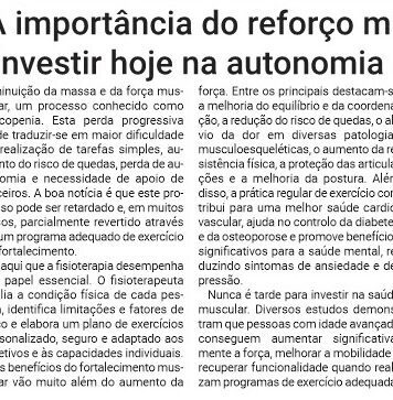 A importância do reforço muscular: investir hoje na autonomia de amanhã