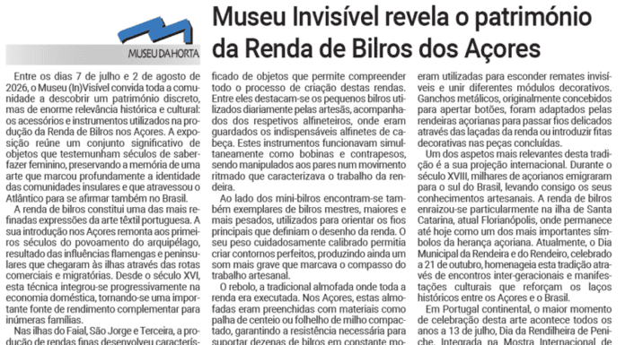 Museu Invisível revela o património da Renda de Bilros dos Açores