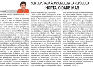 SER DEPUTADA À ASSEMBLEIA DA REPÚBLICA | HORTA, CIDADE-MAR