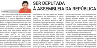 SER DEPUTADA À ASSEMBLEIA DA REPÚBLICA